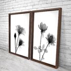 Quadro Com Moldura Chanfrada Flores Preto E Branco