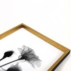 Quadro Com Moldura Chanfrada Flores Preto E Branco