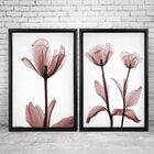 Quadro Com Moldura Chanfrada Flores Rose
