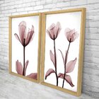 Quadro Com Moldura Chanfrada Flores Rose
