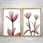 Quadro Com Moldura Chanfrada Flores Rose