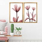 Quadro Com Moldura Chanfrada Flores Rose