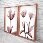 Quadro Com Moldura Chanfrada Flores Rose