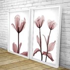 Quadro Com Moldura Chanfrada Flores Rose