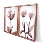 Quadro Com Moldura Chanfrada Flores Rose