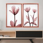 Quadro Com Moldura Chanfrada Flores Rose