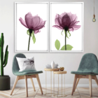 Quadro Com Moldura Chanfrada Flores Roxas