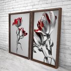 Quadro Com Moldura Chanfrada Flores Vermelhas