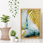 Quadro Com Moldura Chanfrada Folha Dourada