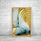 Quadro Com Moldura Chanfrada Folha Dourada