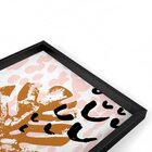 Quadro Com Moldura Chanfrada Folhas Rosa