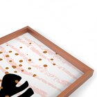 Quadro Com Moldura Chanfrada Folhas Rosa