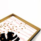 Quadro Com Moldura Chanfrada Folhas Rosa