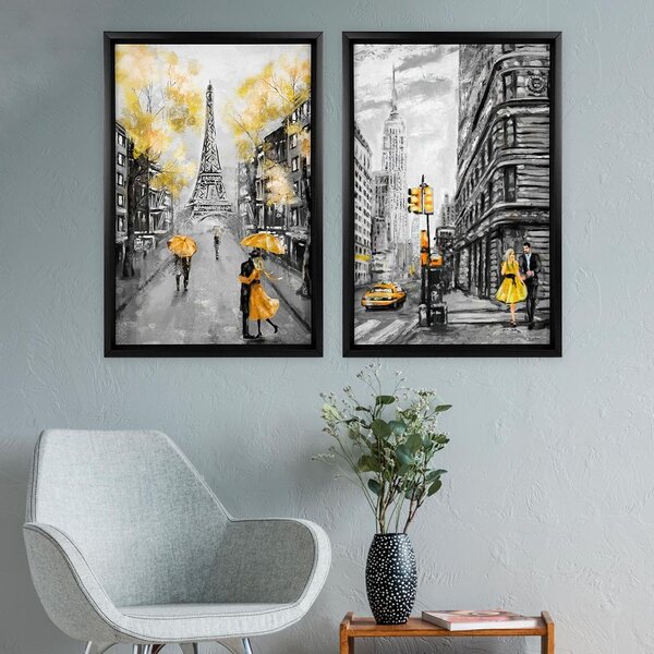 Quadro Com Moldura Chanfrada France And Ny