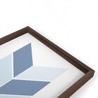 Quadro Com Moldura Chanfrada Geométrico Azul