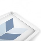 Quadro Com Moldura Chanfrada Geométrico Azul