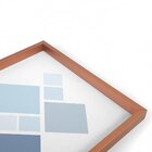 Quadro Com Moldura Chanfrada Geométrico Azul