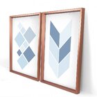 Quadro Com Moldura Chanfrada Geométrico Azul