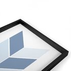 Quadro Com Moldura Chanfrada Geométrico Azul