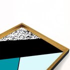 Quadro Com Moldura Chanfrada Geométricos Azul