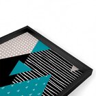 Quadro Com Moldura Chanfrada Geométricos Azul