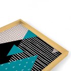 Quadro Com Moldura Chanfrada Geométricos Azul