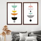 Quadro Com Moldura Chanfrada Geométricos Colocidos