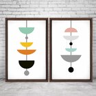 Quadro Com Moldura Chanfrada Geométricos Colocidos