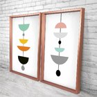 Quadro Com Moldura Chanfrada Geométricos Colocidos