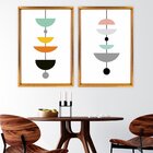 Quadro Com Moldura Chanfrada Geométricos Colocidos