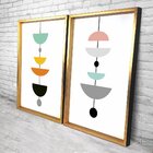 Quadro Com Moldura Chanfrada Geométricos Colocidos