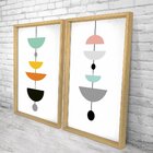 Quadro Com Moldura Chanfrada Geométricos Colocidos