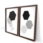Quadro Com Moldura Chanfrada Geométricos Preto