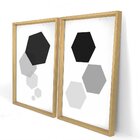 Quadro Com Moldura Chanfrada Geométricos Preto