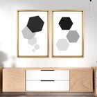 Quadro Com Moldura Chanfrada Geométricos Preto