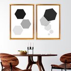 Quadro Com Moldura Chanfrada Geométricos Preto