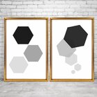 Quadro Com Moldura Chanfrada Geométricos Preto