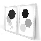 Quadro Com Moldura Chanfrada Geométricos Preto