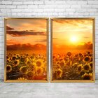 Quadro Com Moldura Chanfrada Girassol