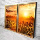 Quadro Com Moldura Chanfrada Girassol