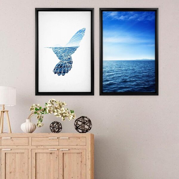 Quadro Com Moldura Chanfrada Hummingbird Beautiful