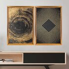 Quadro Com Moldura Chanfrada Ilusão Dourada