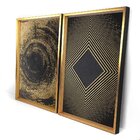 Quadro Com Moldura Chanfrada Ilusão Dourada