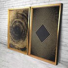 Quadro Com Moldura Chanfrada Ilusão Dourada