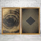 Quadro Com Moldura Chanfrada Ilusão Dourada