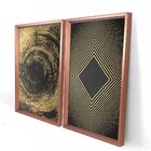 Quadro Com Moldura Chanfrada Ilusão Dourada