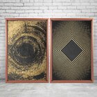 Quadro Com Moldura Chanfrada Ilusão Dourada