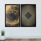 Quadro Com Moldura Chanfrada Ilusão Dourada