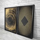 Quadro Com Moldura Chanfrada Ilusão Dourada