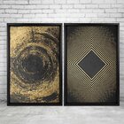 Quadro Com Moldura Chanfrada Ilusão Dourada